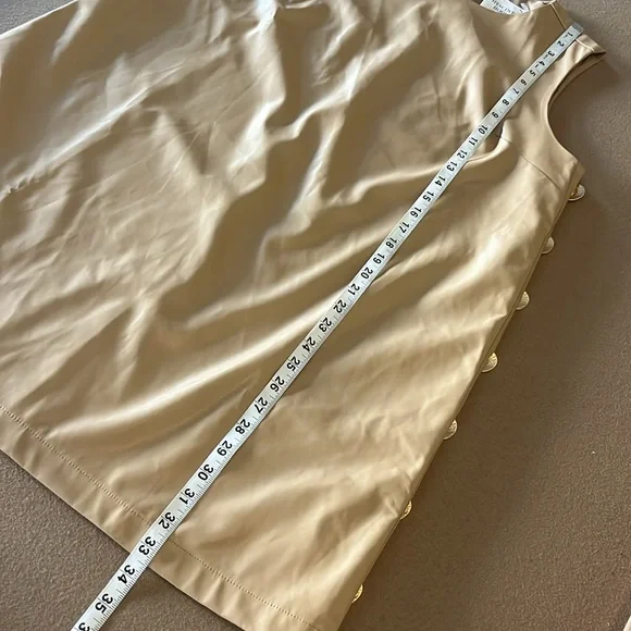 HYACINTH HOUSE by TUCKERNUT Butterscotch Bitsy Faux Leather Mini Swing Dress- M - Picture 9 of 16